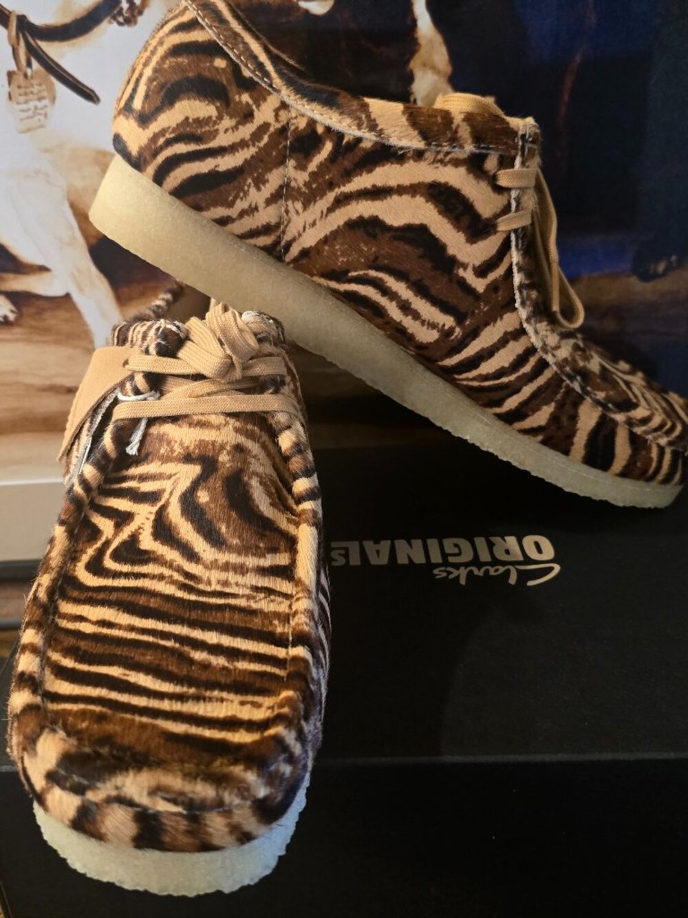 Clarks Men's Wallabee Tiger Print 26185658 Shoes Boots Size 10 US NEW RARE